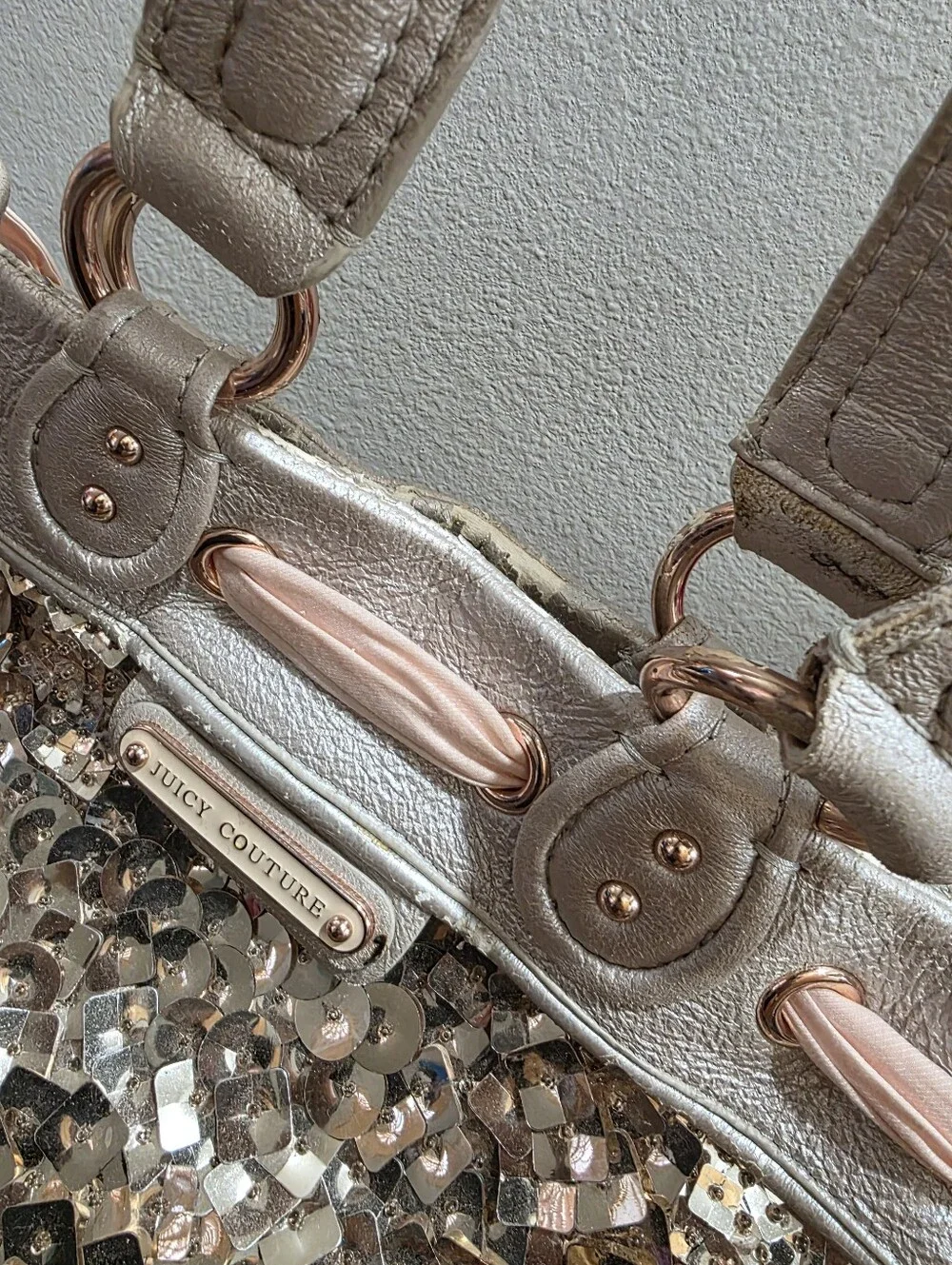 Vintage Juicy Couture Pink Sequin Tote Bag